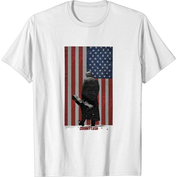 Johnny Cash Guitar Walk Rock Country Tee T-Shirt-image