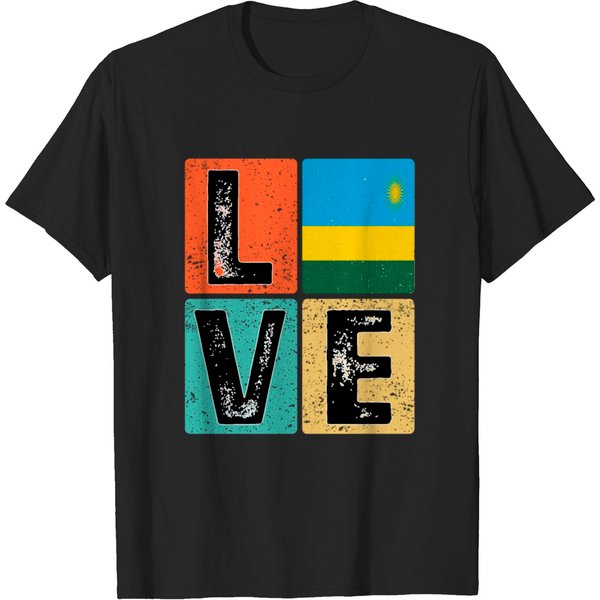 I Love Rwanda Rwandan Flag T-Shirt-image