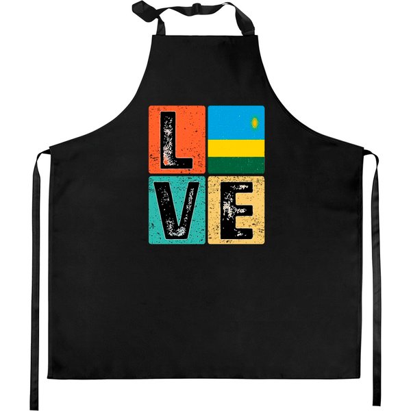 I Love Rwanda Rwandan Flag Kitchen Aprons-image