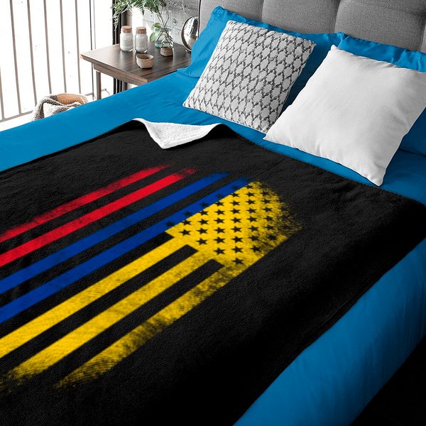 Colombian American Flag Colombia And Usa Design Baby Blankets-image