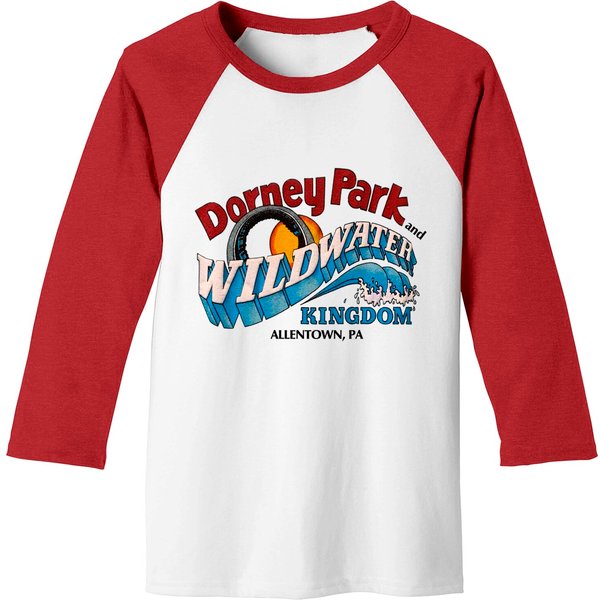 Vintage 1980S Aqua Blue Dorney Park Baseball Tees-image