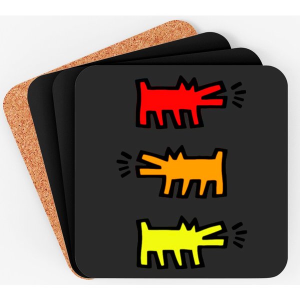 Keith Haring Dog Merch Coasters