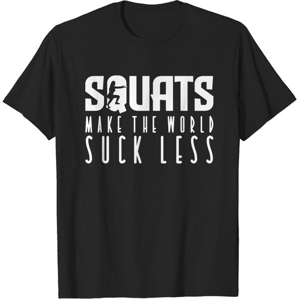 Squats Workout Joke Squat Fitness Leg Day T-Shirt-image
