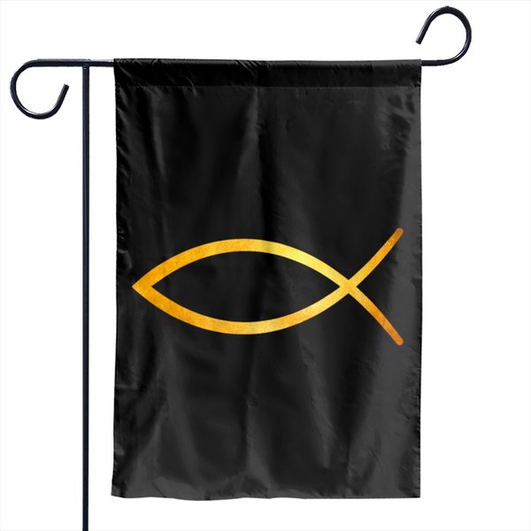 Ichthys / Ichthus / The Jesus Fish Garden Flags-image