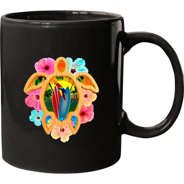 Aloha Tropical Honu Sea Turtle - Hawaiian - Mugs