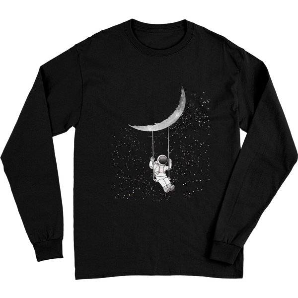 Moon Long Sleeve Astronaut, Outer Space, Stars, Moon-image