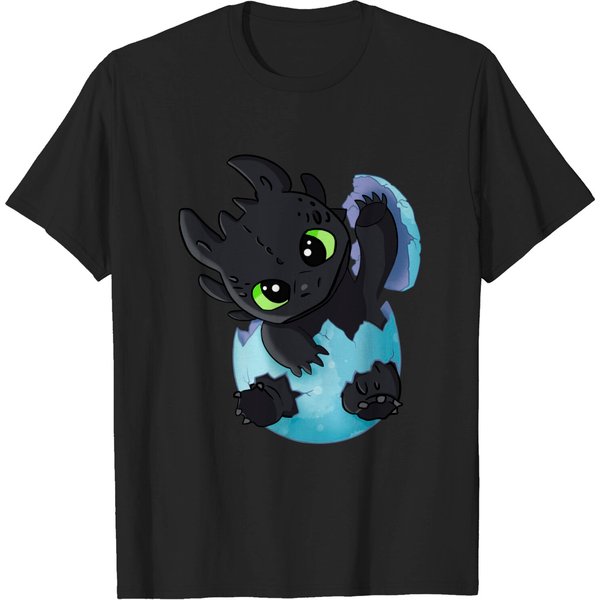 Baby Toothless The Dragon In Egg, Easter Egg, How To Train Your Dragon, Night Fury - How To Train Your Dragon Toothless - T-Shirt-image