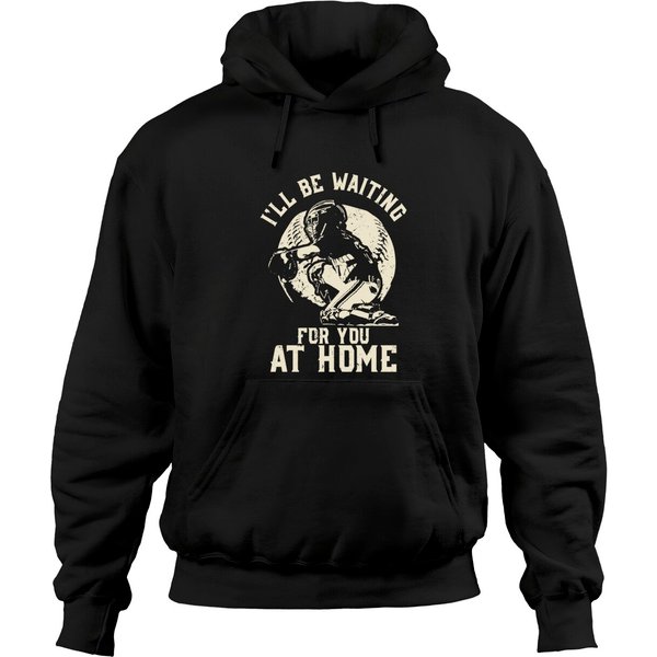 Catcher I'll Be Waiting For You | Softball Baseball Design Pullover Hoodie-image