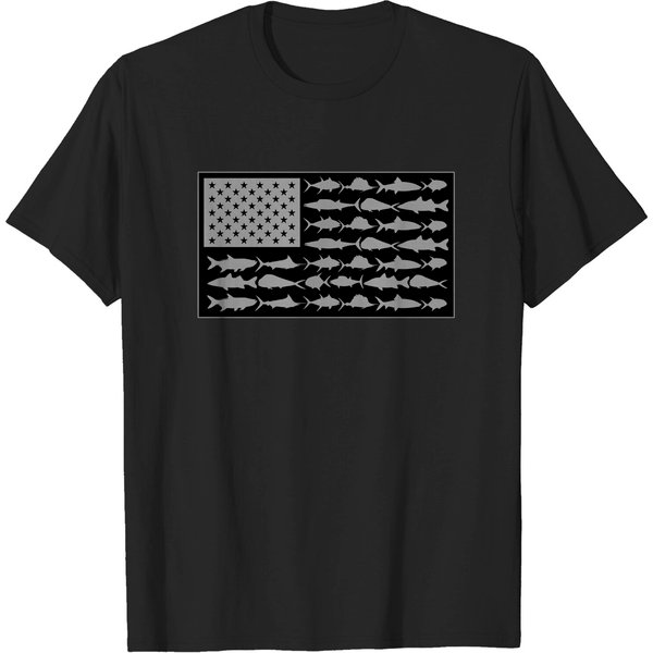 Columbia Pfg Americana Saltwater Fish Flag T-shirt - Black, L