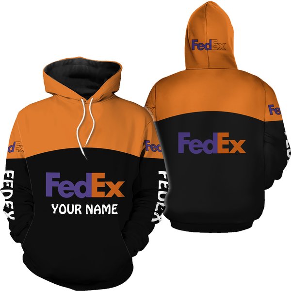 Fedex Orange Half Black Hoodie 3D-image