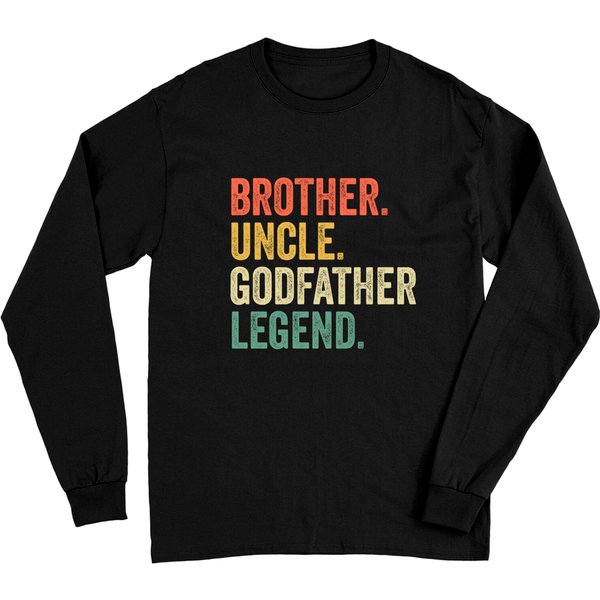 Uncle Godfather Gifts From Godchild Nephew Niece Vintage Long Sleeve T-Shirt-image