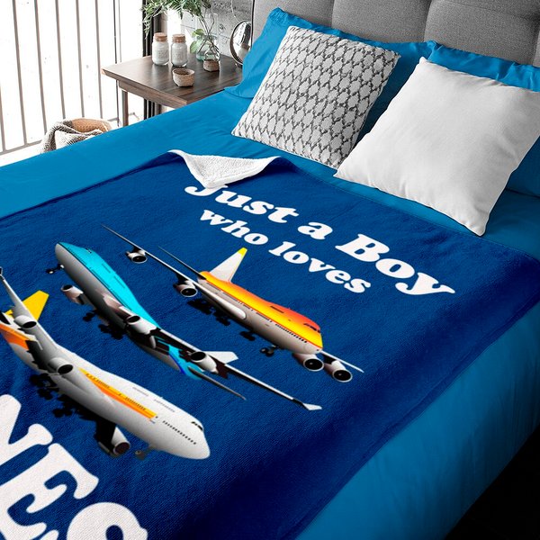Just A Boy Who Loves Planes Baby Blankets & Toddler Airplane Lover Baby Blankets-image