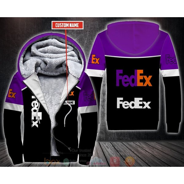 Personalized Fedex Ground Purple 3D Fleece Zip Hoodie-image
