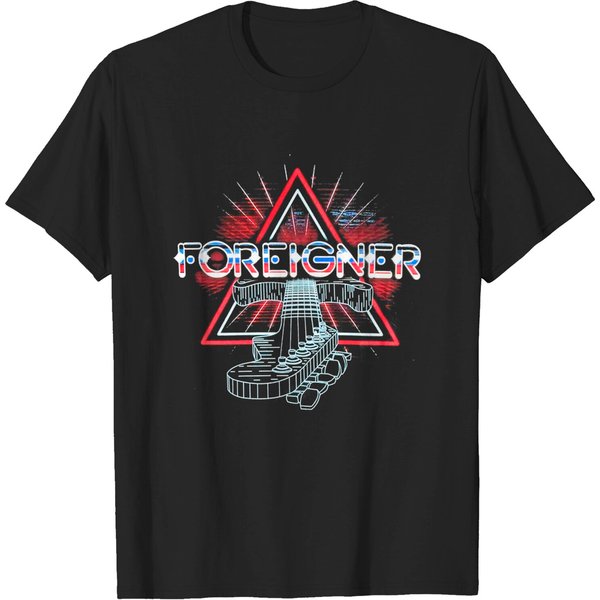 Foreigner Men's Neon Guitar T-Shirt-image