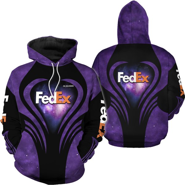 Fedex Galaxy Purple Heart Hoodie 3D-image