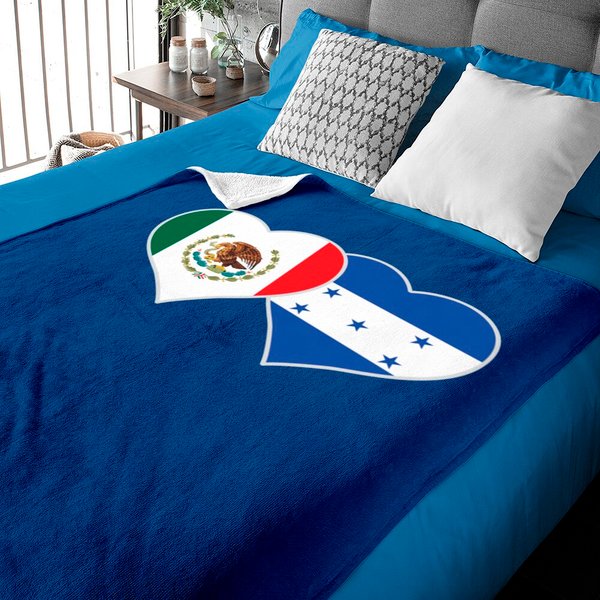 Mexican Honduran Heart Love Mexico Honduras Flag Baby Blankets-image
