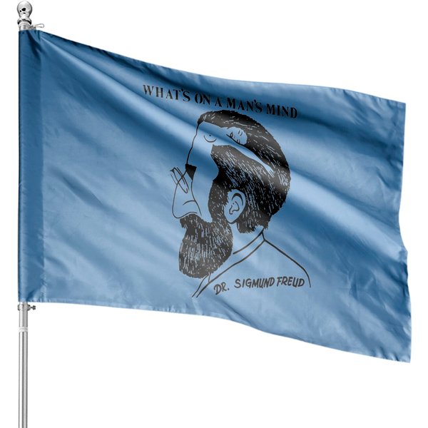 What's On A Man's Mind Dr. Sigmund Freud House Flags-image