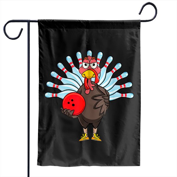Thanksgiving Turkey Bowling Pin Matching Team Garden Flags