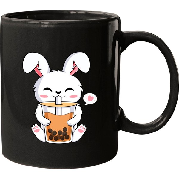 Kawaii Anime Bunny Drinking Boba Bubble Tea Rabbit Lover Pullover Mugs-image