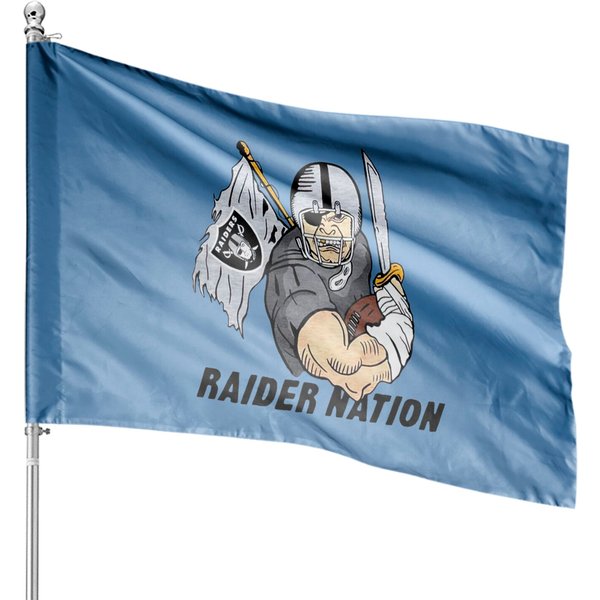 Raider Nation House Flags In Silver And Black-image