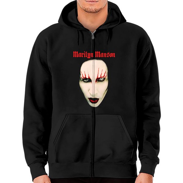 Marilyn Manson Red Lips Rock Heavy Metal Official Zip Hoodies