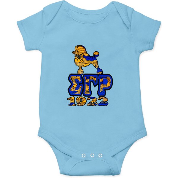 Sigma Gamma Rho African Print With Poodle And 1922 - Sigma Gamma Rho Gifts - Onesies
