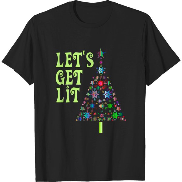 Let's Get Lit Shirt Adult Funny Christmas T Shirts-image