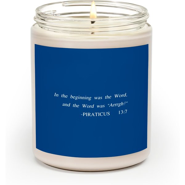 In The Beginning Was The Word - Gospel Of The Flying Spaghetti Monster - Pastafarian - Scented Candles-image