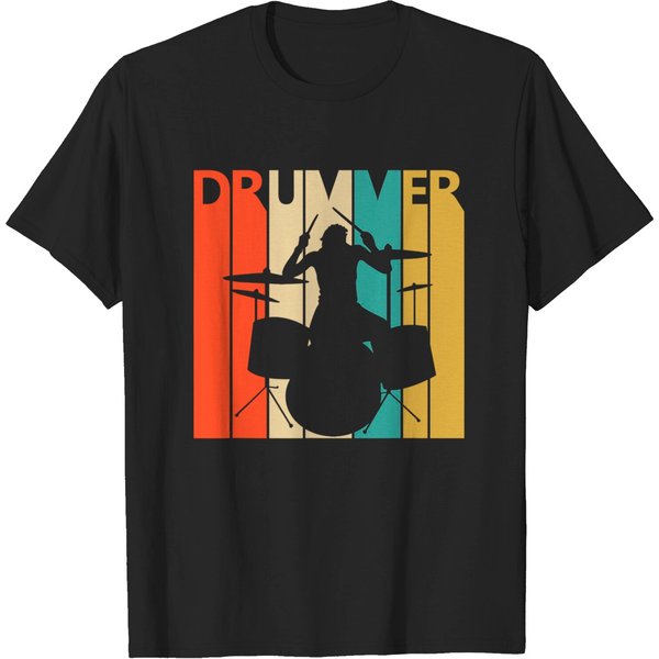 Vintage Rtro Drummer T-Shirt-image