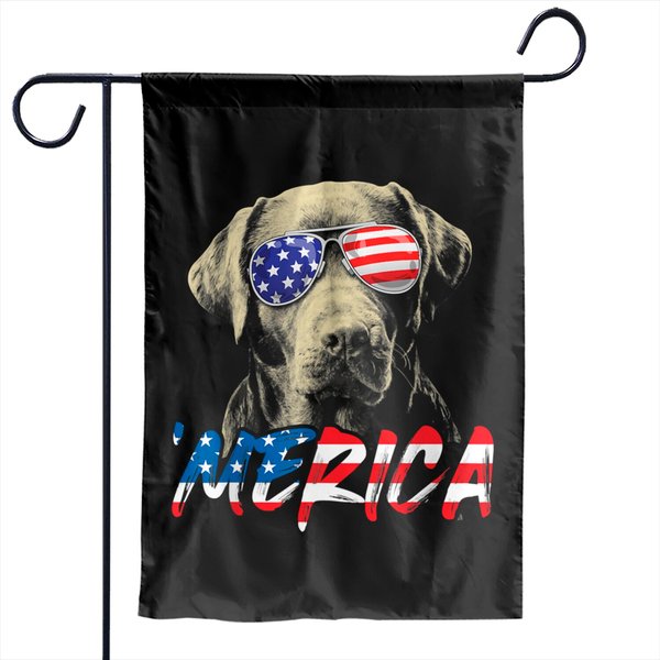 4th Of July Labrador Retriever Merica American Flag Lab Dog Garden Flags