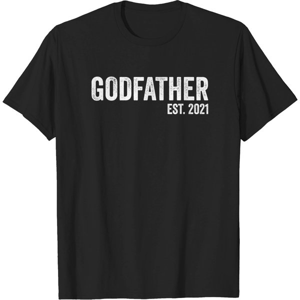 Mens Godfather Proposal 2021 Promoted To Godfather Family Baptism T-Shirt-image