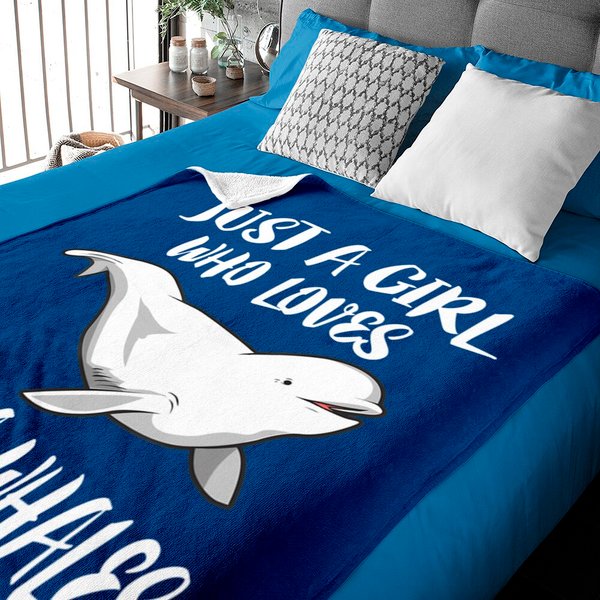 Just A Girl Who Loves Beluga Whales Animal Baby Blankets-image