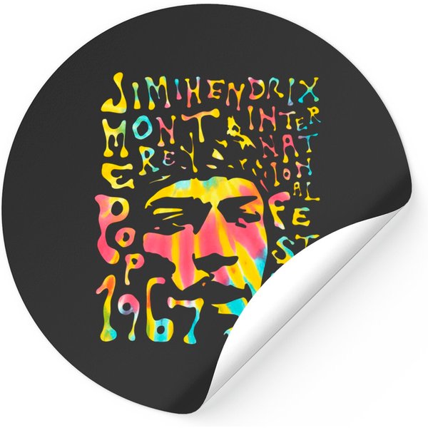 Jimi Hendrix Monterey Rock Music Stickers-image