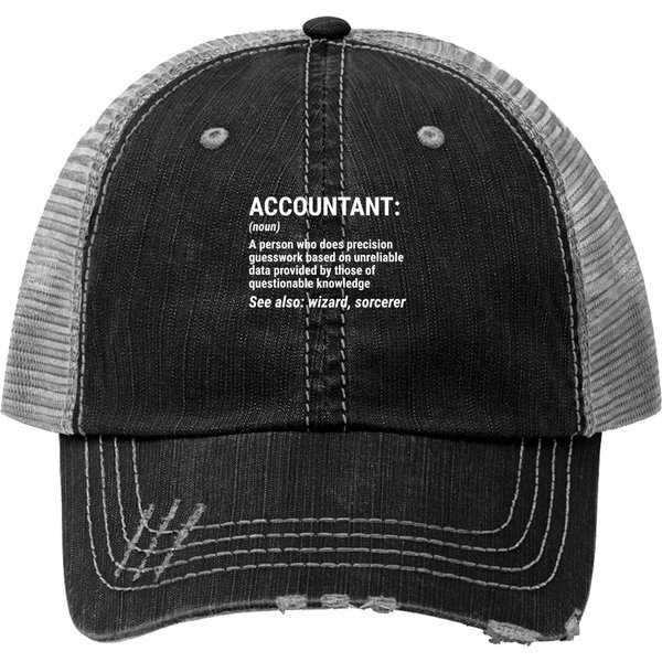Funny Accountant Definition Accounting Print Trucker Hats-image