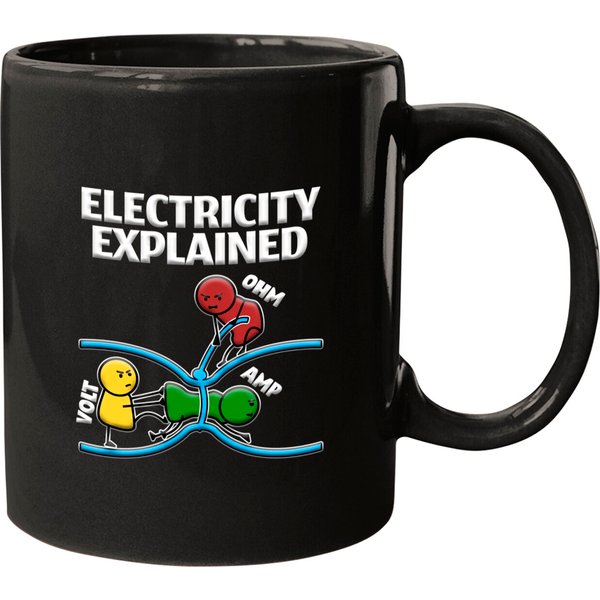 Funny Electrician Design Explains Electricity - Electricity - Mugs