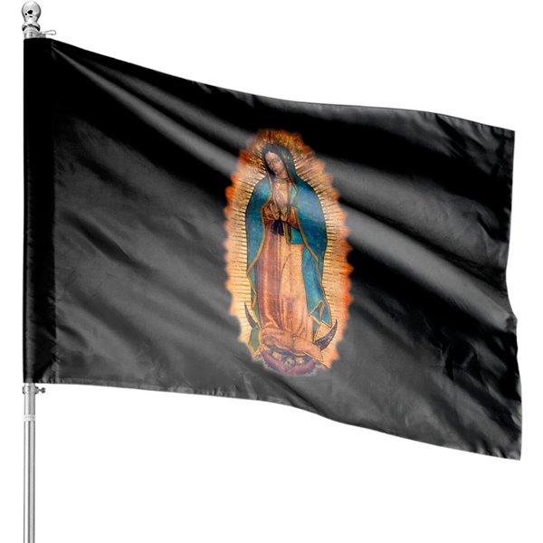 Womens Our Lady Of Guadalupe Catholic Mary Image House Flags-image