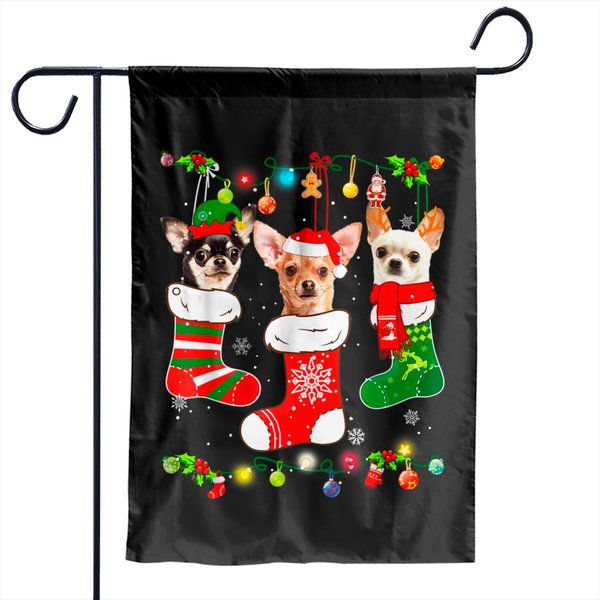 Chihuahua Christmas Lights Xmas Dog Lover Garden Flags-image