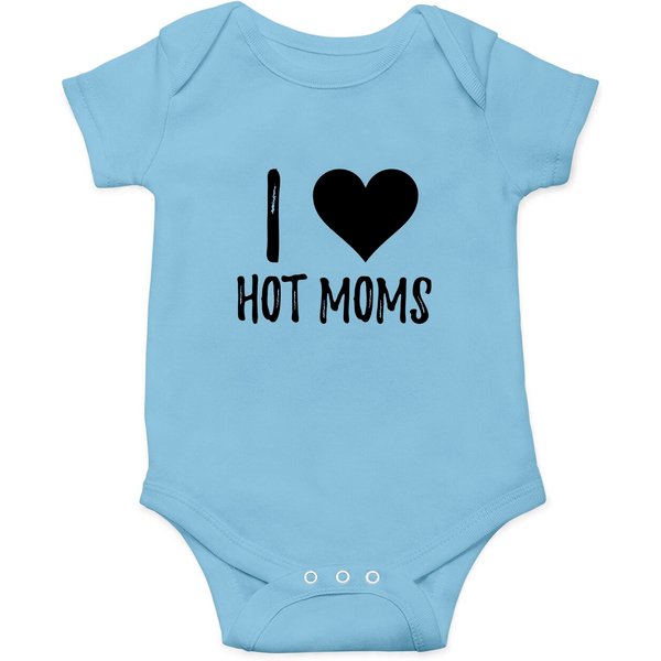 I Love Hot Moms Funny Long Sleeve Onesies-image