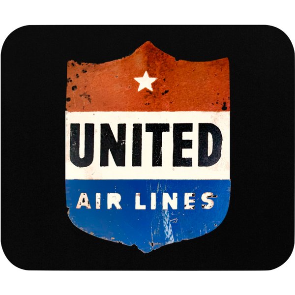 United Air Lines - Distressed, Vintage Luggagesticker - United Airlines - Mouse Pads