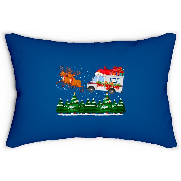 Mailman Postal Truck Mail Carrier Xmas Christmas Lumbar Pillows-image