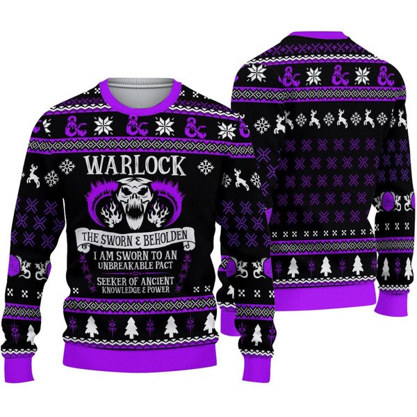 Dnd Classes Warlock Ugly Sweater Christmas-image