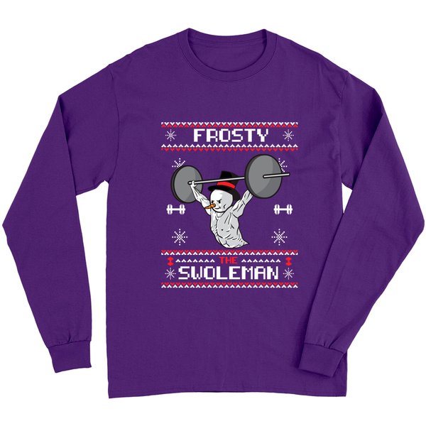 Lifting Long Sleeve Frosty The Swoleman Ugly Christmas Sweater Funny Snowman Gym-image