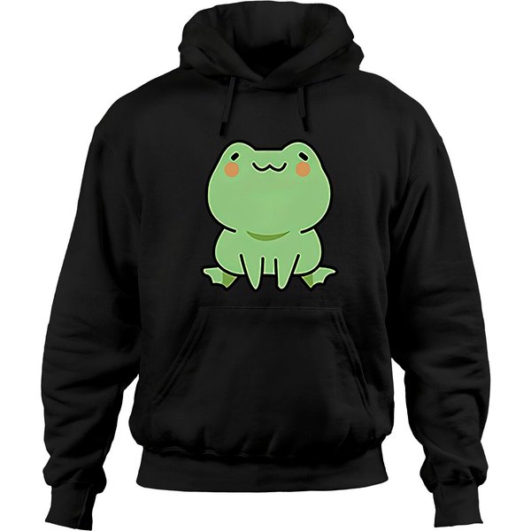 Cute Frog Hoodie Hoodie, Kawaii Cartoon Hoodie, Oversize Sweatshirt-image
