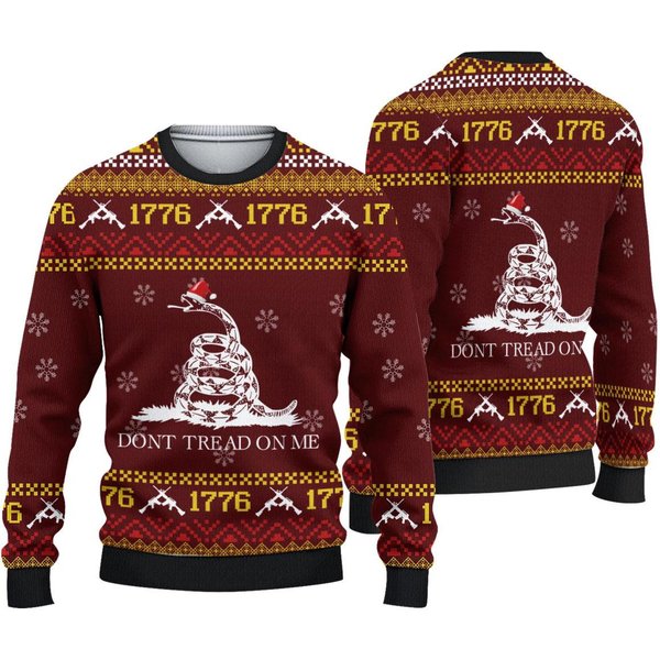 Dont Tread On Me All Over Printed Ugly Christmas Sweater-image