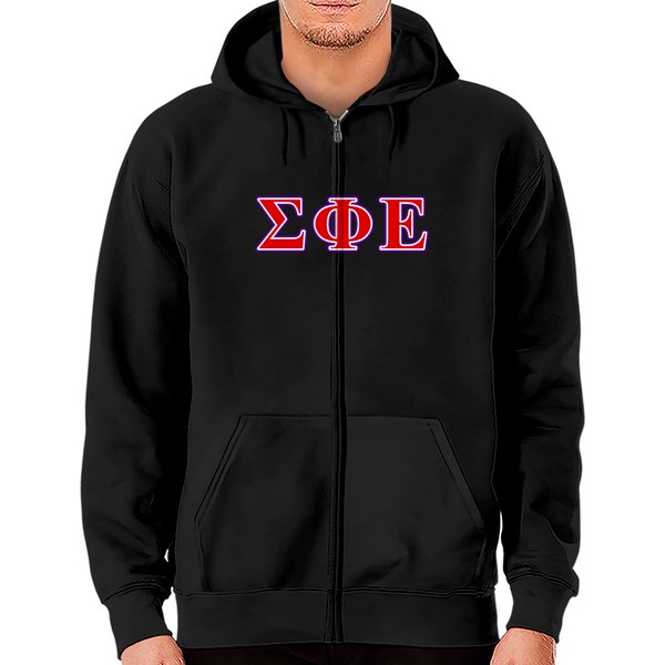Sigma Phi Epsilon Purple And Red Letters Zip Hoodies