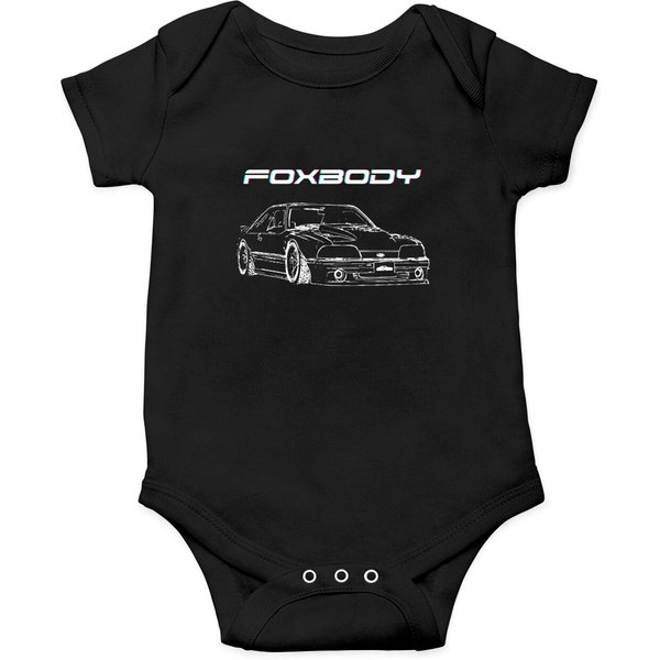 Third Gen Mustang Foxbody Fox Body Custom Line Art Onesies-image