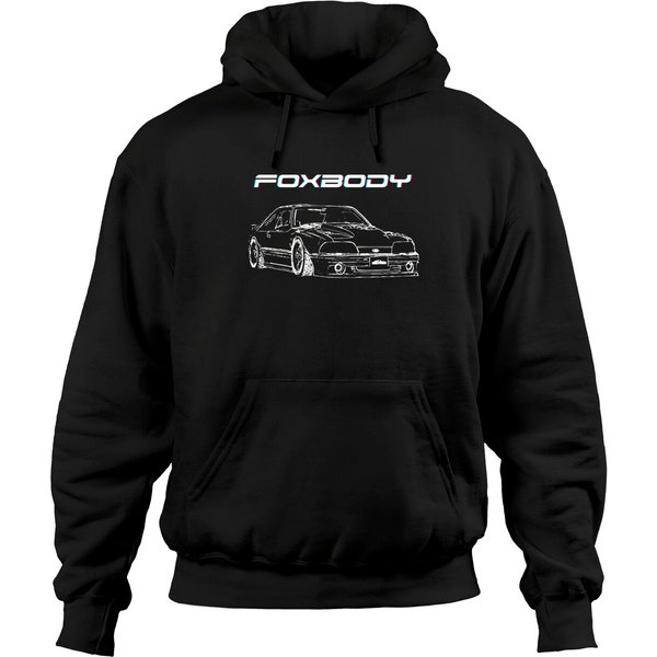 Third Gen Mustang Foxbody Fox Body Custom Line Art Hoodies-image