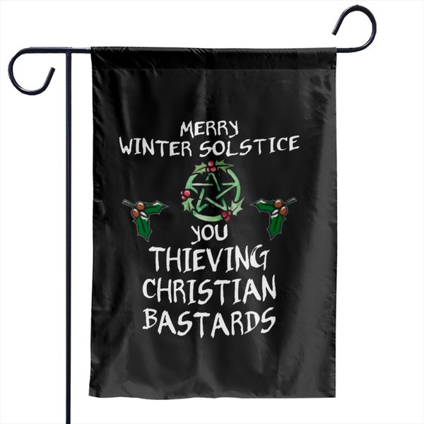 Merry Winter Solstice Garden Flags-image