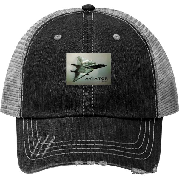 F-14 Tomcat Jet Fighter Print Trucker Hats-image