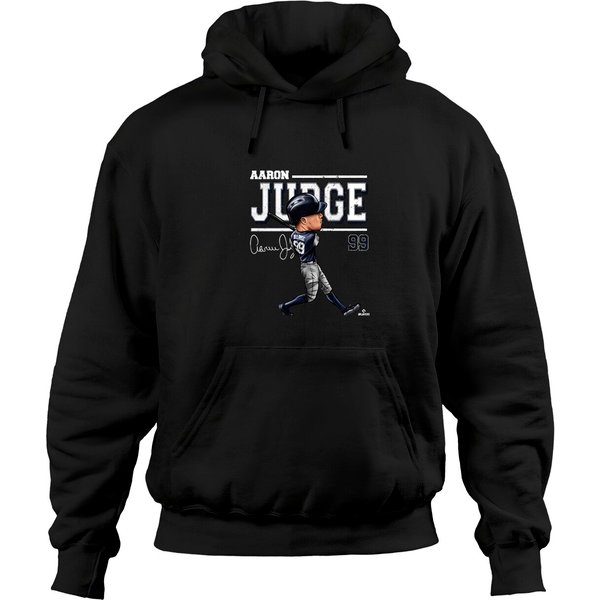 Aaron Judge Kids Hoodies - New York Y Baseball Aaron Judge Cartoon Wht